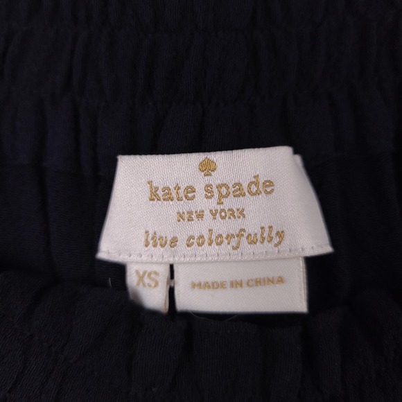 NWT Kate Spade Black Synna Pants Size XS Capri Elastic Waist Cropped - Picture 5 of 8